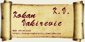 Kokan Vakirević vizit kartica